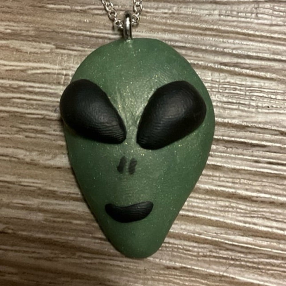 Handmade alien Martian necklace jewelry pendant